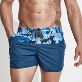 Desmiit Mens Board Shorts Camouflage Patchwork Quick Sea Swim Shorts