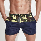 Desmiit Mens Board Shorts Camouflage Patchwork Quick Sea Swim Shorts