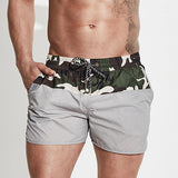 Desmiit Mens Board Shorts Camouflage Patchwork Quick Sea Swim Shorts