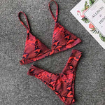 Sexy Snake Print Bikini 2019 bandeau Swimsuit Women