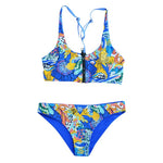 Plus size swimwear Blue Sexy Women's Bikini