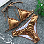 1Set Swimwear gold silver Sexy Causal Women's Bikini