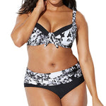 Swimsuit women Casual Plus Size Bandage Printing Padded Bra Bikini