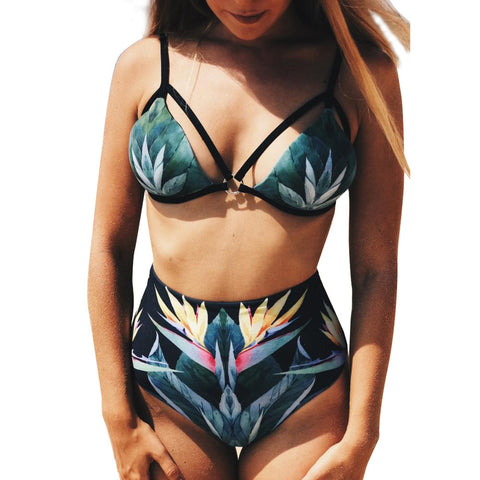 2018 New Summer Women Solid Bikini Set