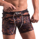 Men New Camo Board Shorts Elastic Waist Pockets Sea Swim Shorts